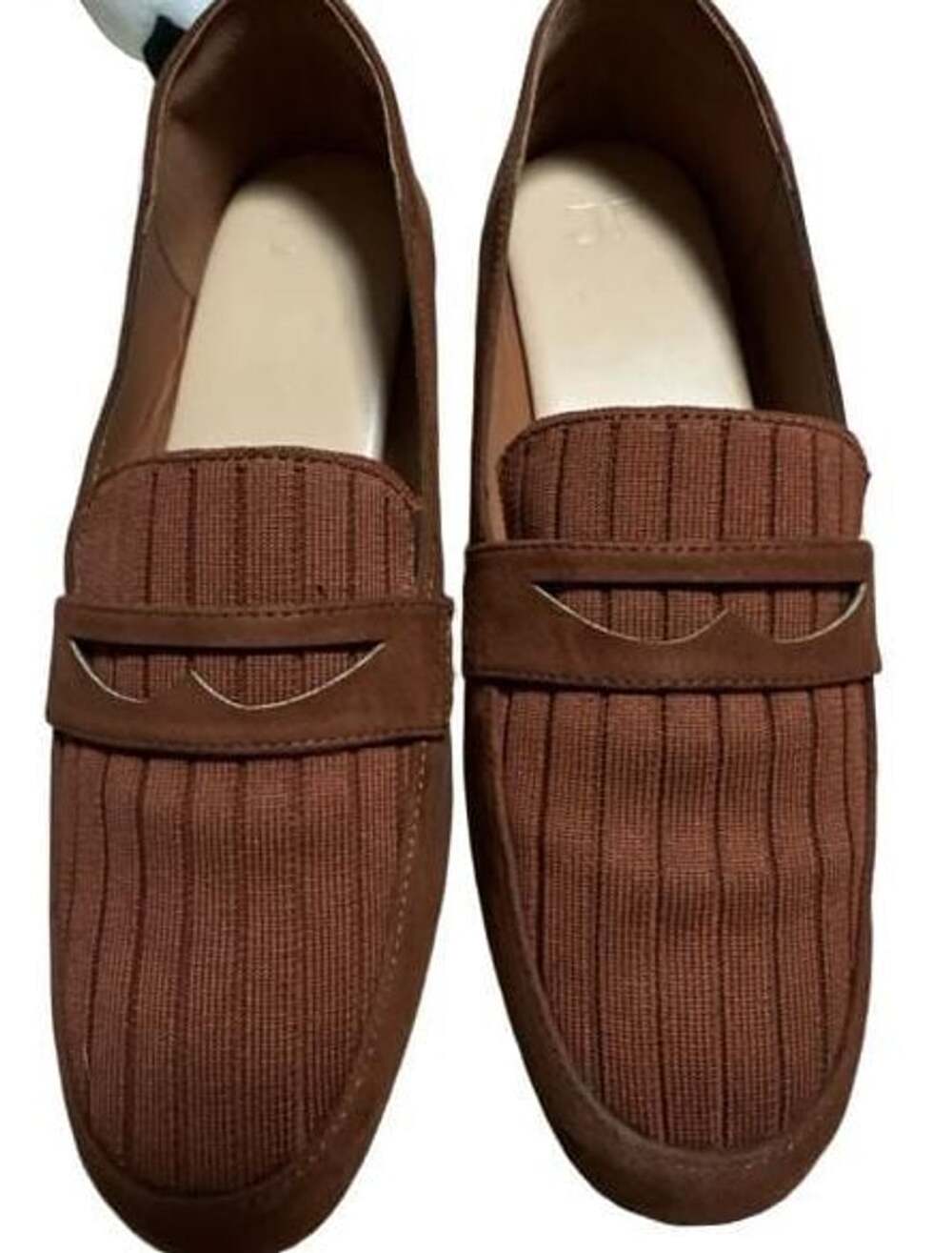 JF Joyce Classic Loafers Size 9 Brown Textile Slip-On Flats